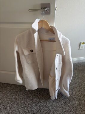 Old Navy Cream Knit Button-Front Jacket
